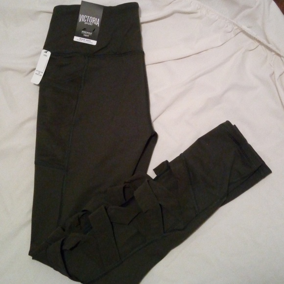 Victoria's Secret Pants - VS Knockout Tight Olive Green M Criss Cross NWT